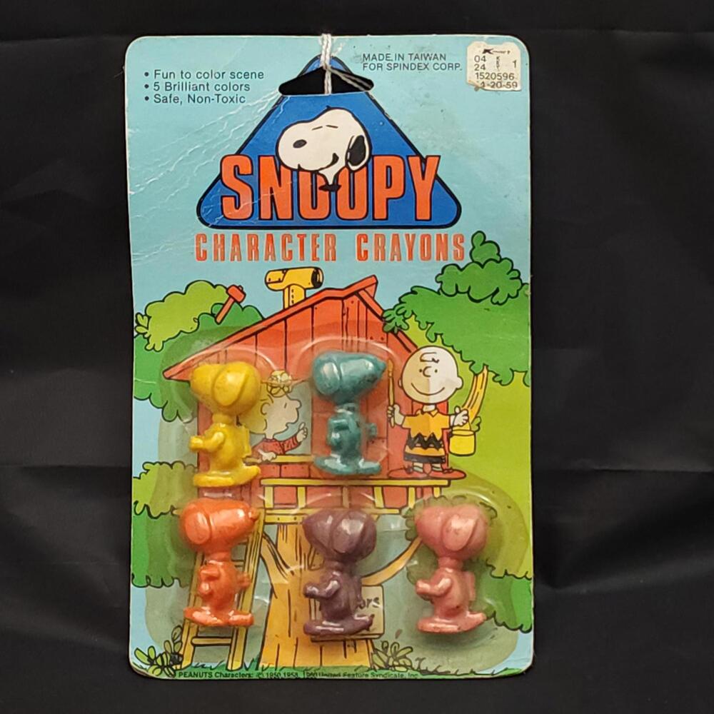 Vintage‎ Peanuts Snoopy Character Crayons Set - 5 Brilliant Colors 1990s